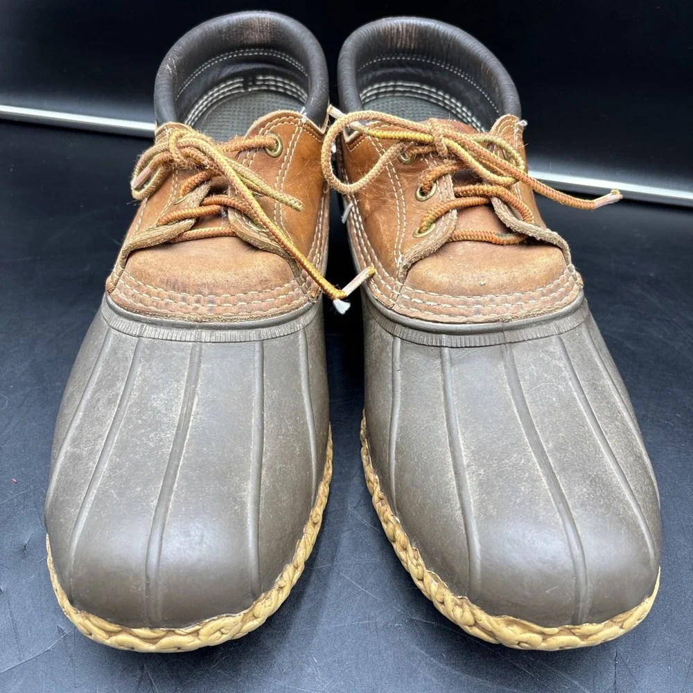LL Bean Classic Duck Boot Low Top Men 12 M USA Made Maine Jim Wilbur Chain Sole